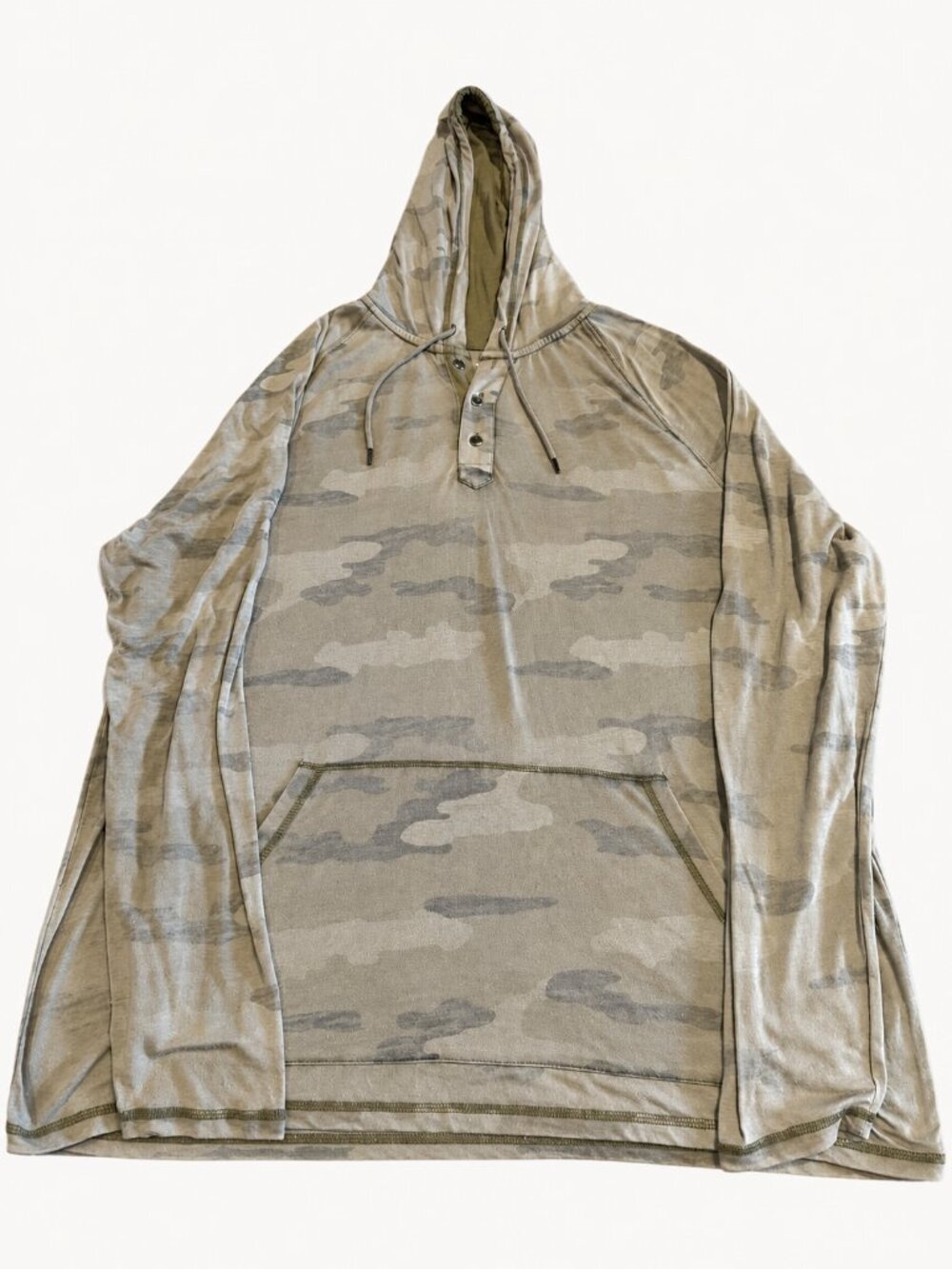 Flag & Anthem Lightweight Camo Henley Hoodie Men’s XL